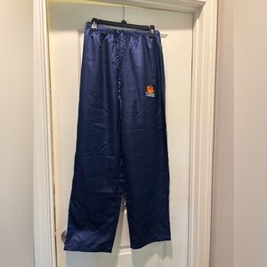 Navy Satin sleep pants with clemson Logo